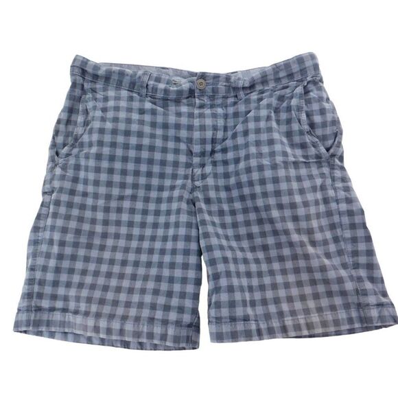 LL Bean Mens Shorts Blue Plaid Gingham Pockets Hiking Stretch Cotton sz 36 - Picture 6 of 6